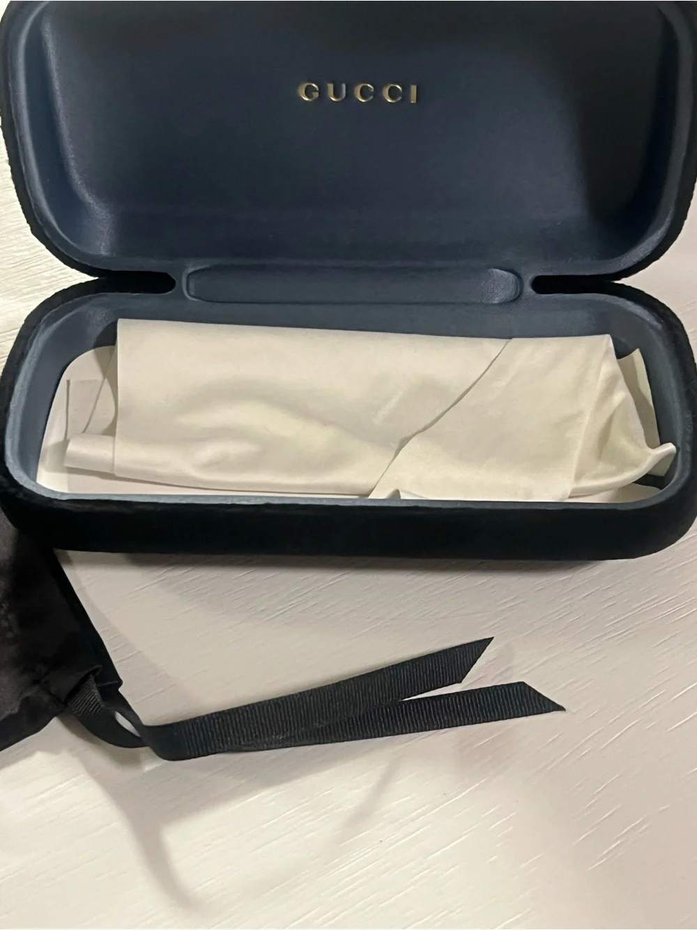 Gucci Black Square Sunglasses with Gold Hardware